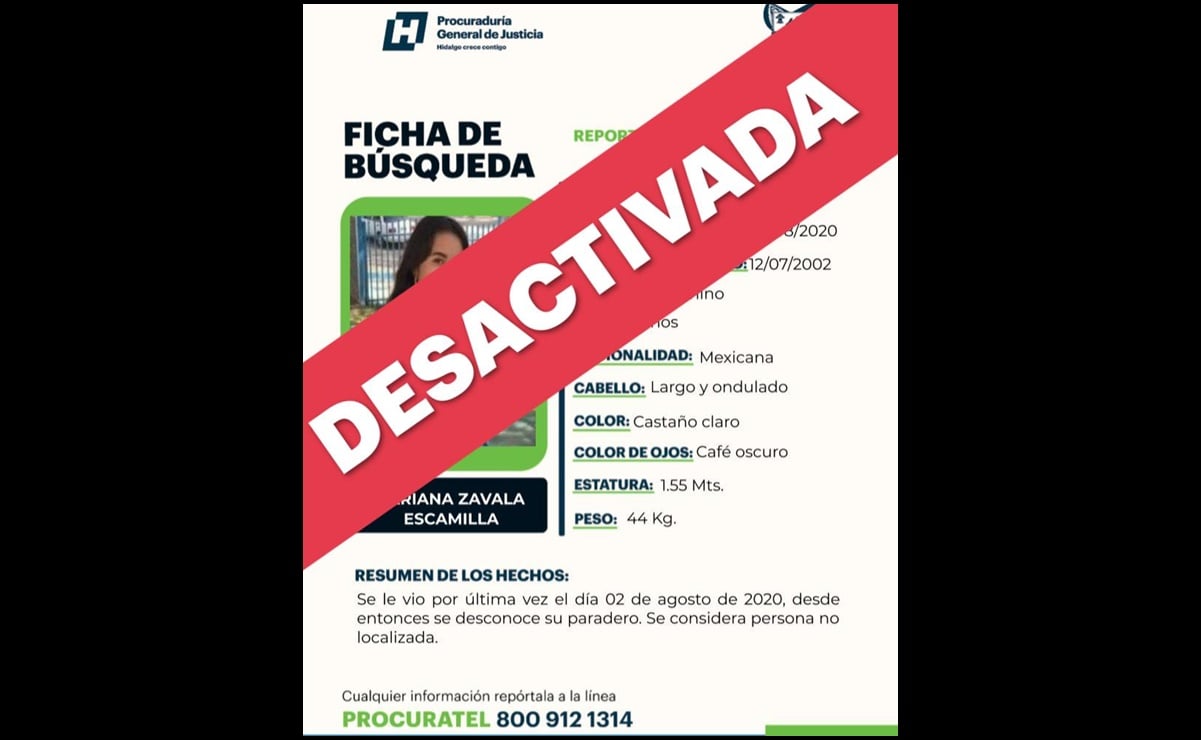 Confirman muerte de Mariana Zavala, joven desaparecida en Hidalgo