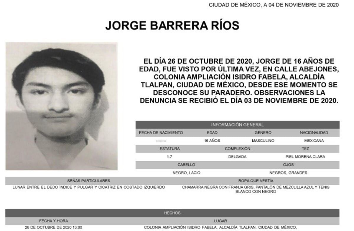 Prepa 5 de la UNAM condena desaparición de Jorge Barrera Ríos