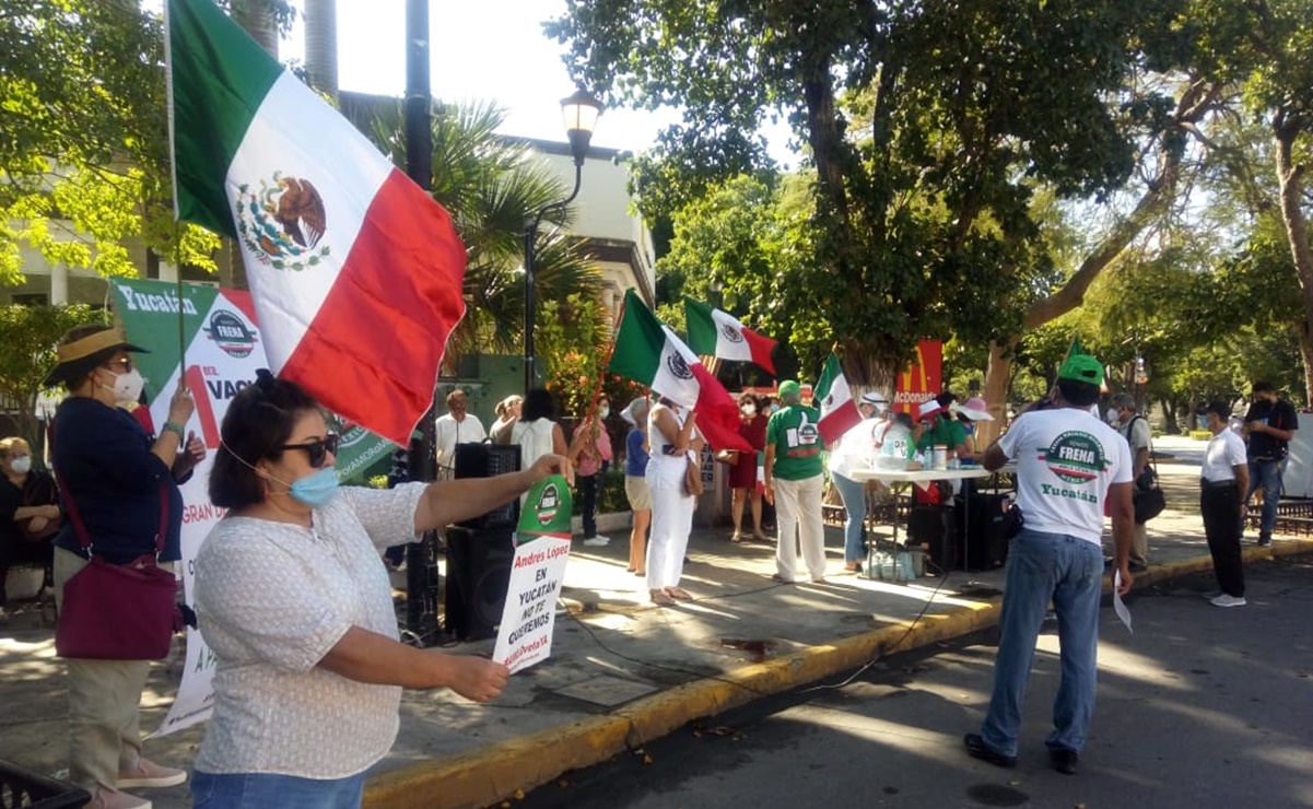 Frenaaa protesta contra “el virus” de López Obrador en Yucatán