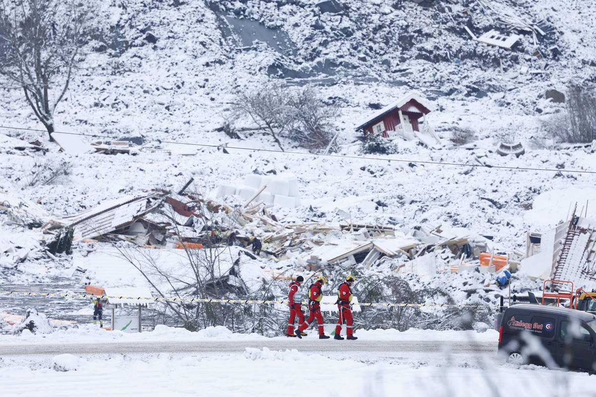 Al menos 26 desaparecidos y 500 desalojados tras deslave en Noruega