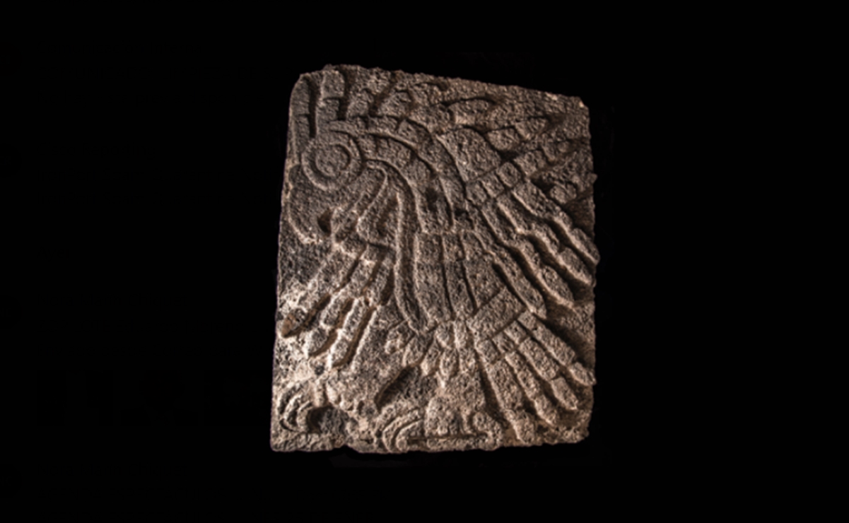 Presenta la SC el bajorrelieve de águila real encontrado en el Templo Mayor