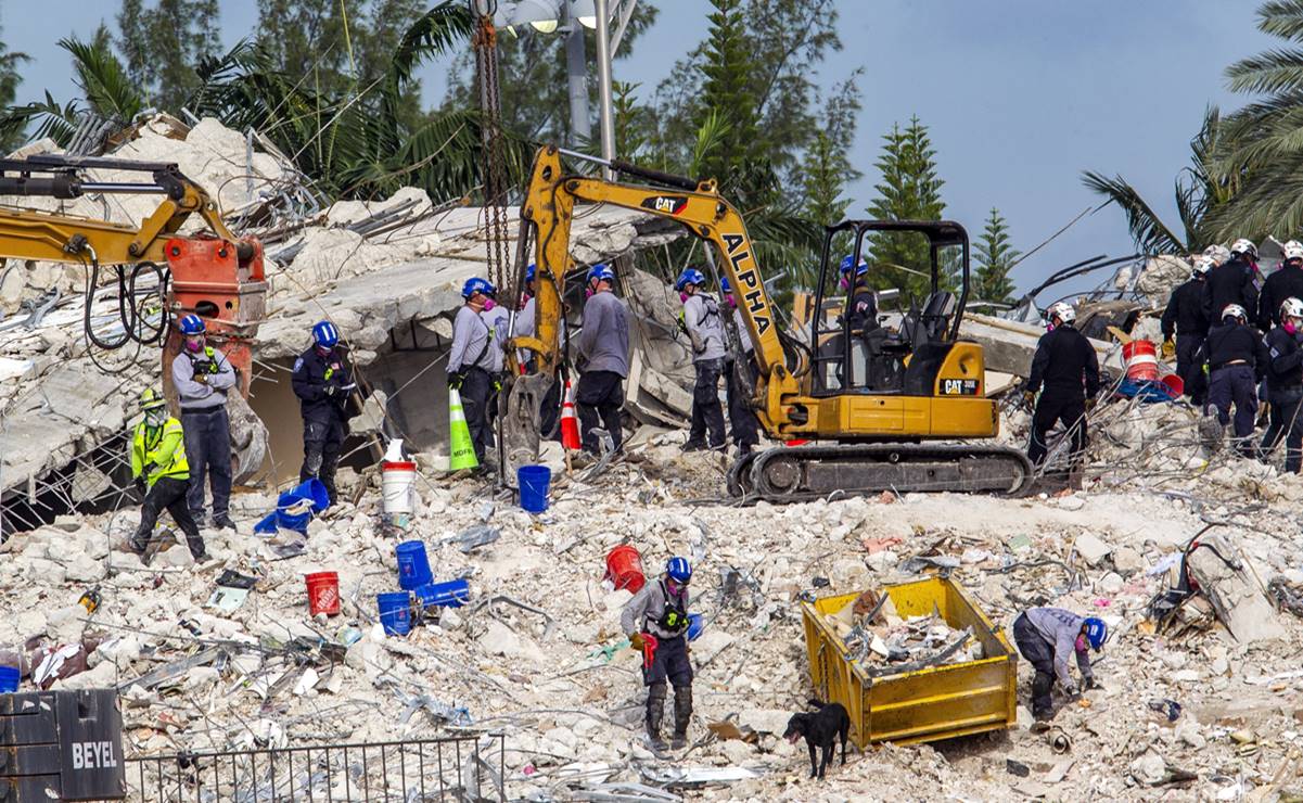 Recuperan 3 cuerpos más tras retomar labores de rescate en edificio colapsado de Miami