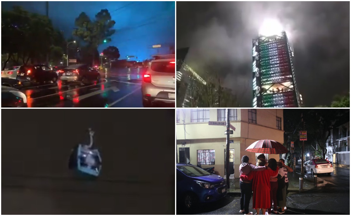 Los videos tras el sismo. Entre luces extrañas, el Cablebús varado y pánico, así se vivió