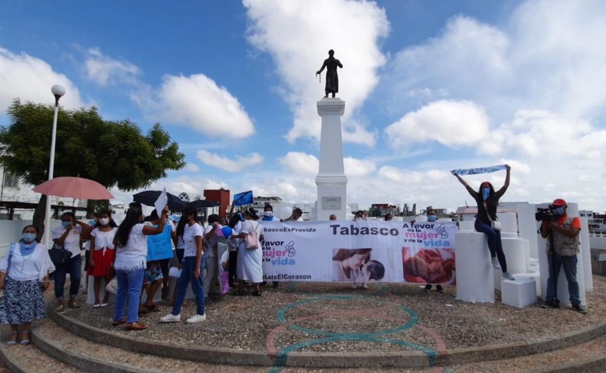 Marchan contra la despenalización del aborto en Villahermosa, Tabasco
