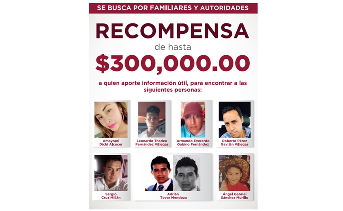 Ofrecen recompensa de hasta 300 mil pesos para localizar a 7 personas desaparecidas en Edomex