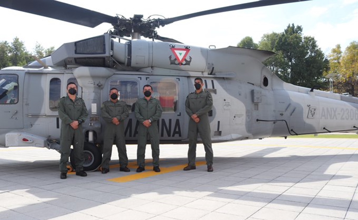 Integrantes de la tripulación del  helicóptero MI-17 de la Secretaría de Marina