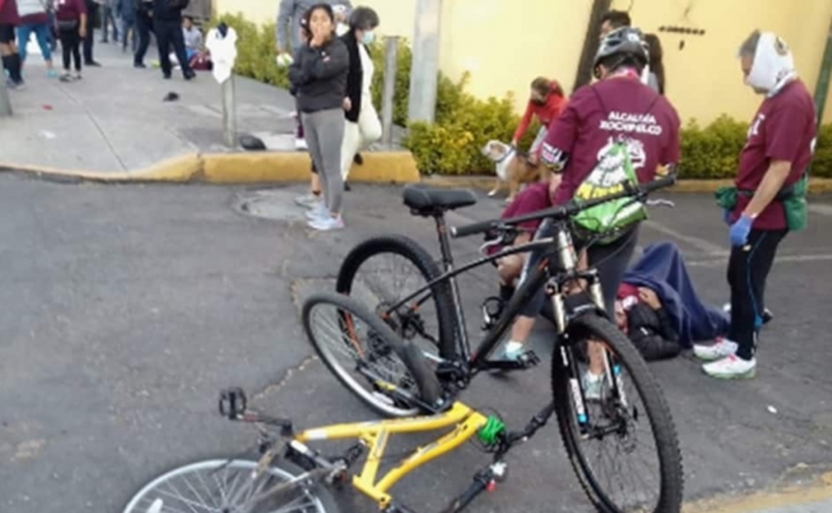 Reporta Sedesa delicados a dos de los peregrinos ciclistas atropellados en Tlalpan