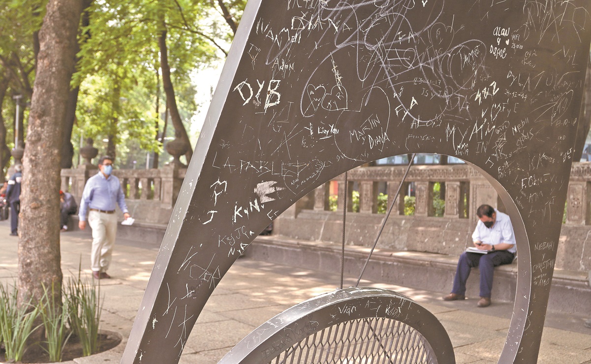 Escultura dañada en Paseo de la Reforma será objeto de peritajes