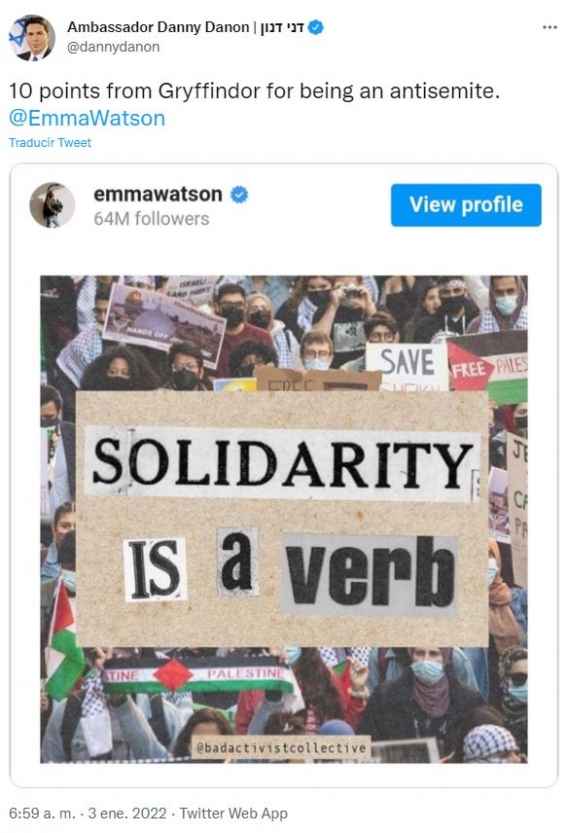 emma watson palestina - Acusan a Emma Watson de ser antisemita