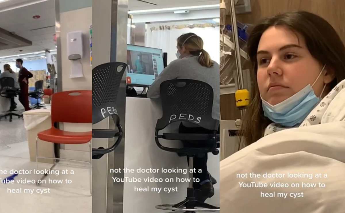 Lekarz przeszukuje samouczki YouTube dotyczące operacji