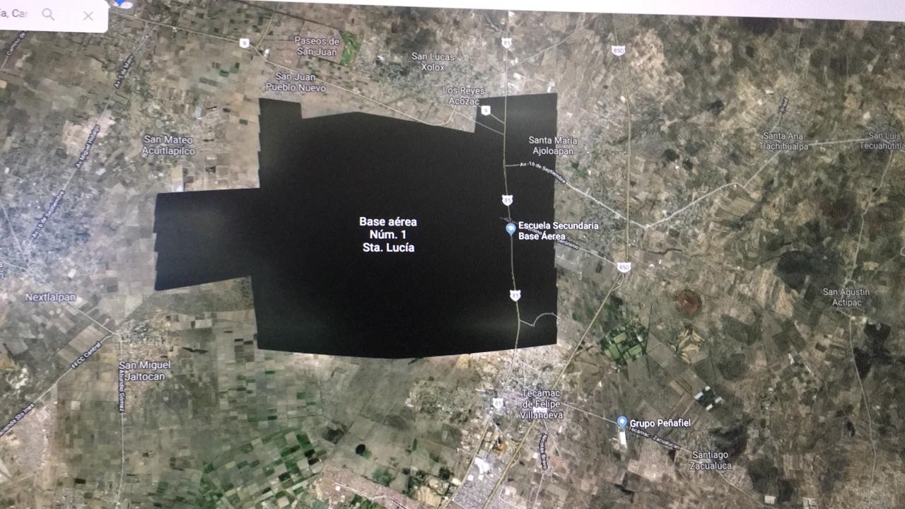 Google Maps tapa base aérea de Santa Lucía