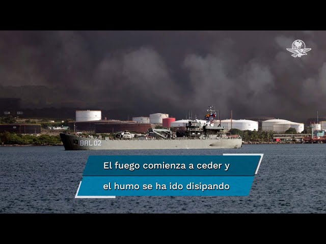 Arriban a Cuba buques mexicanos para ayudar a extinguir incendio industrial 