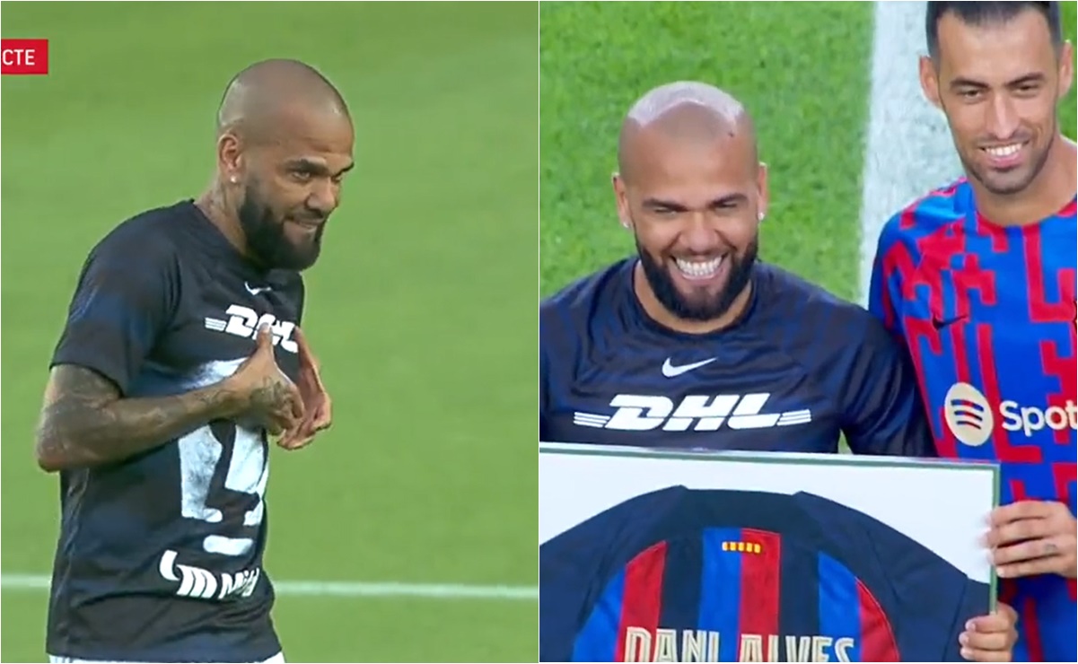 VIDEO: El enorme recibimiento del FC Barcelona para Dani Alves en el Camp Nou