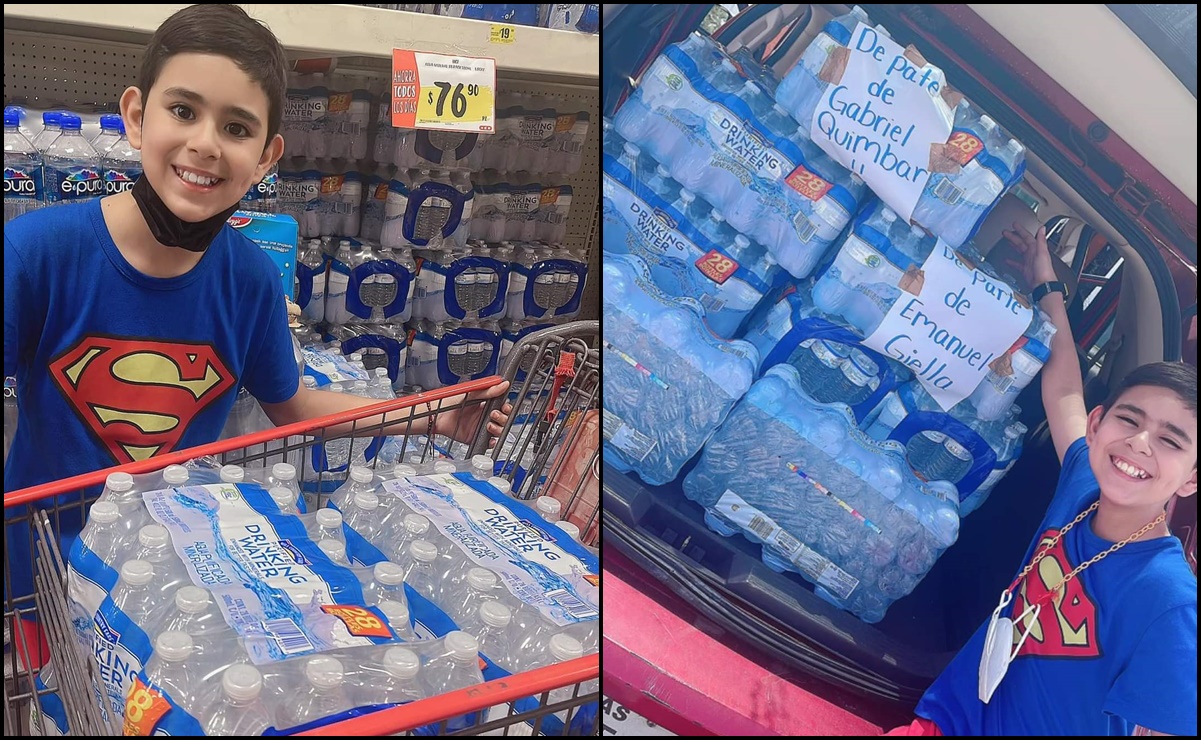 Gabriel, famoso por poner u&ntilde;as acr&iacute;licas, dona botellas de agua para poblaci&oacute;n de Monterrey