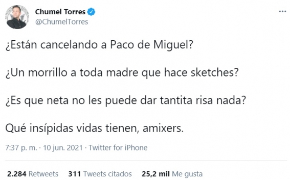 paco de miguel chumel - Buscan cancelar al comediante Paco de Miguel