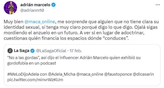 adrian marcelo maca - Karla Panini defiende a Adrián Marcelo