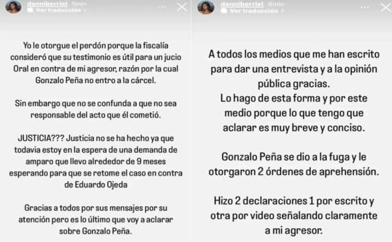 danielaberriel gonzlaopena respuesta - Daniela Berriel le contesta a Gonzalo Peña